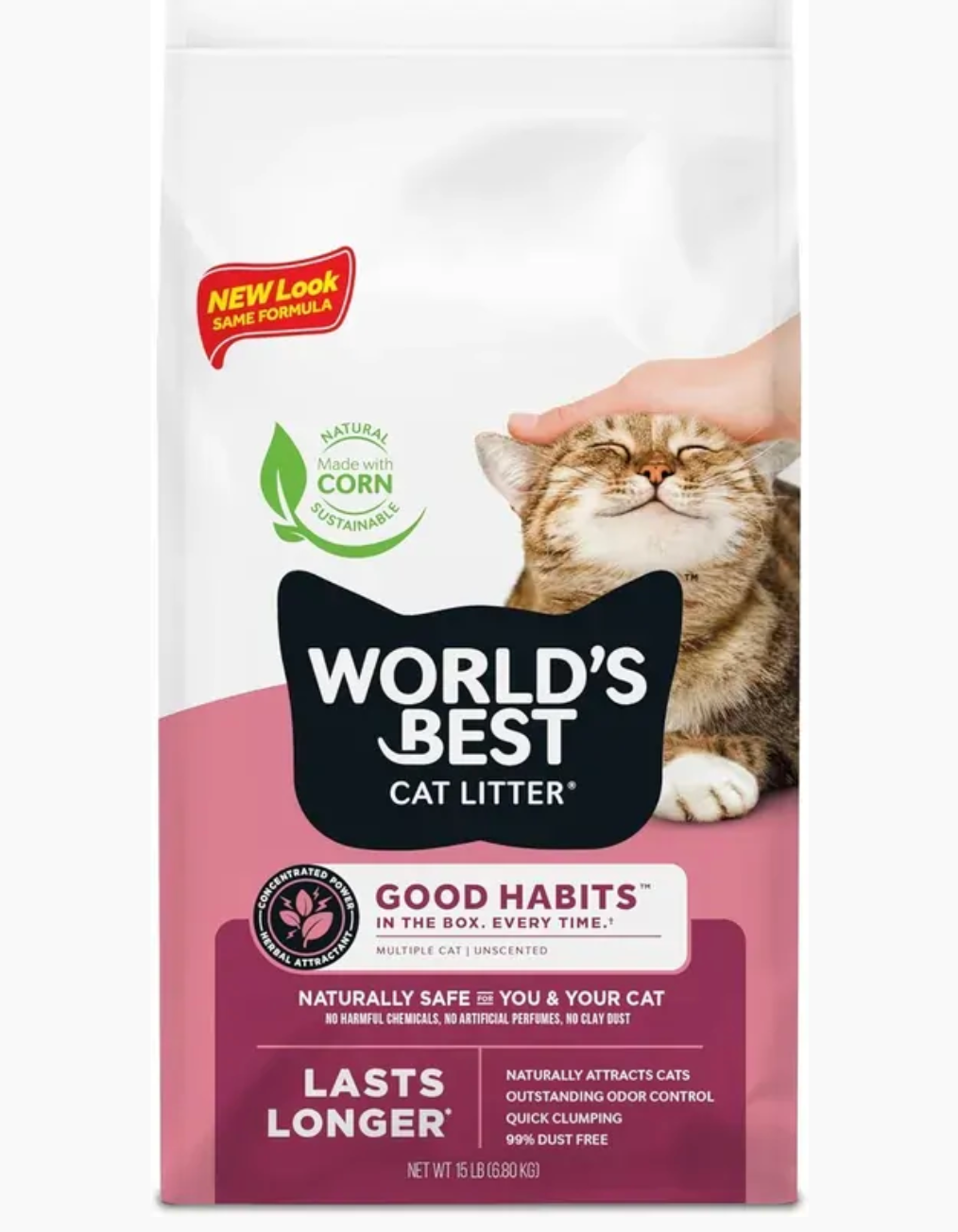 Worlds Best Clumping Natural Cat Litter - Good Habits 6.8kg