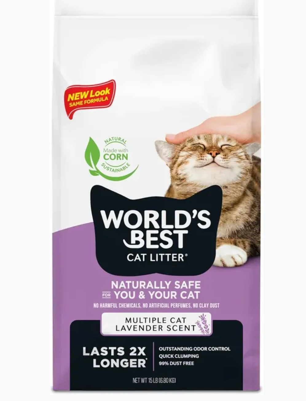 Worlds Best Clumping Cat Litter - Lavender Multi Cat 6.8Kg