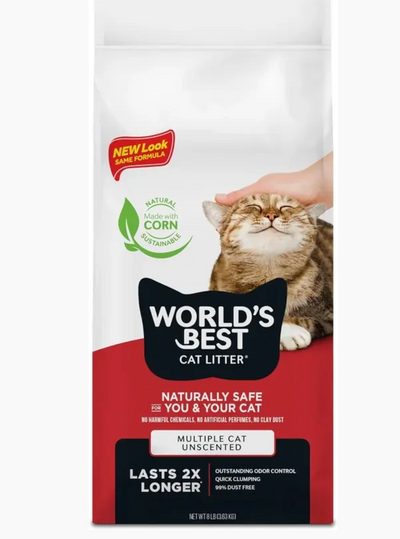 Worlds Best Clumping Cat Litter - Unscented Multi Cat 6.8Kg