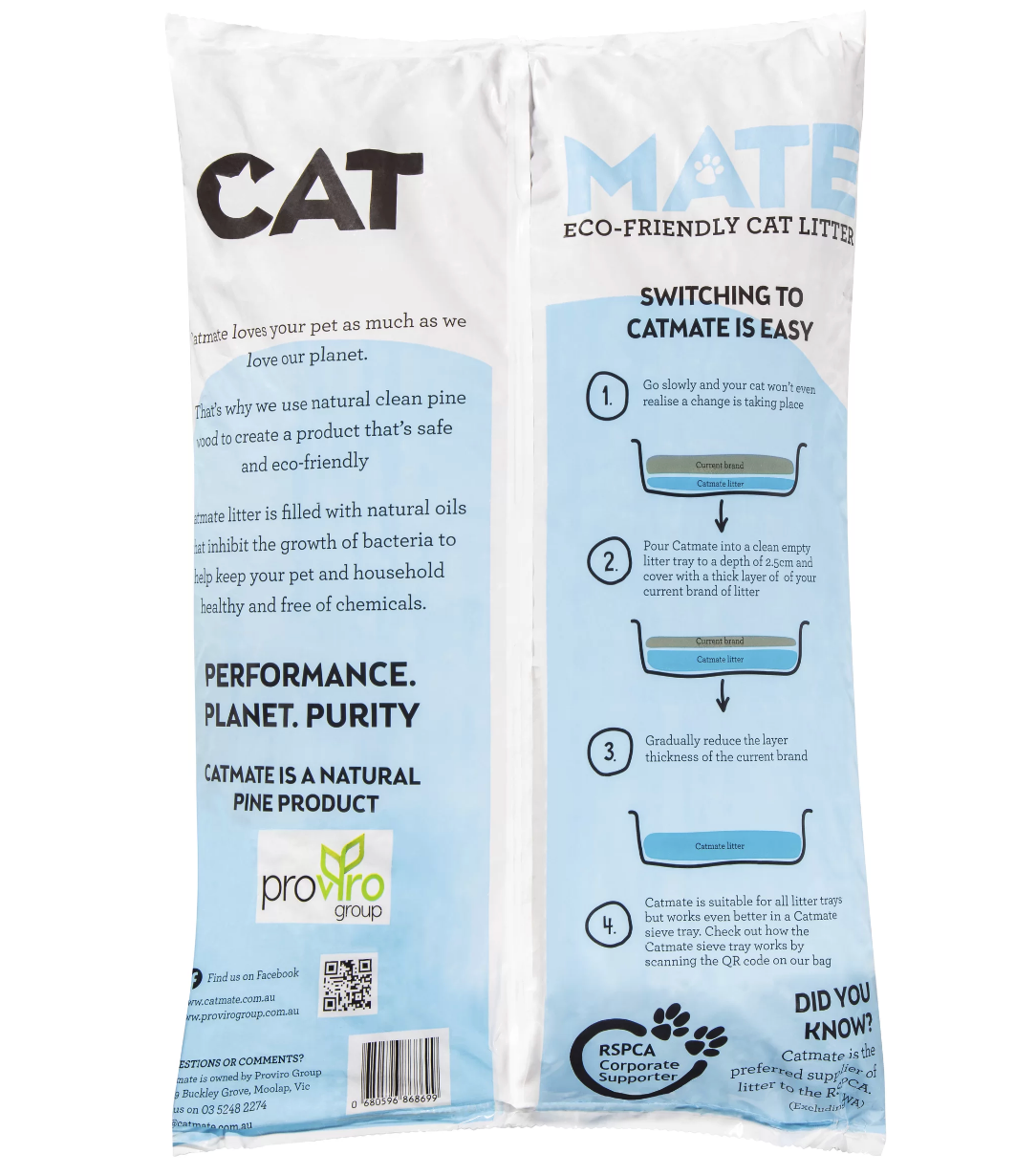 CatMate – Australian Made Eco Friendly Wood Pellet Cat Litter 15kg