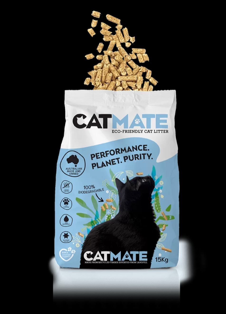 CatMate – Australian Made Eco Friendly Wood Pellet Cat Litter 15kg