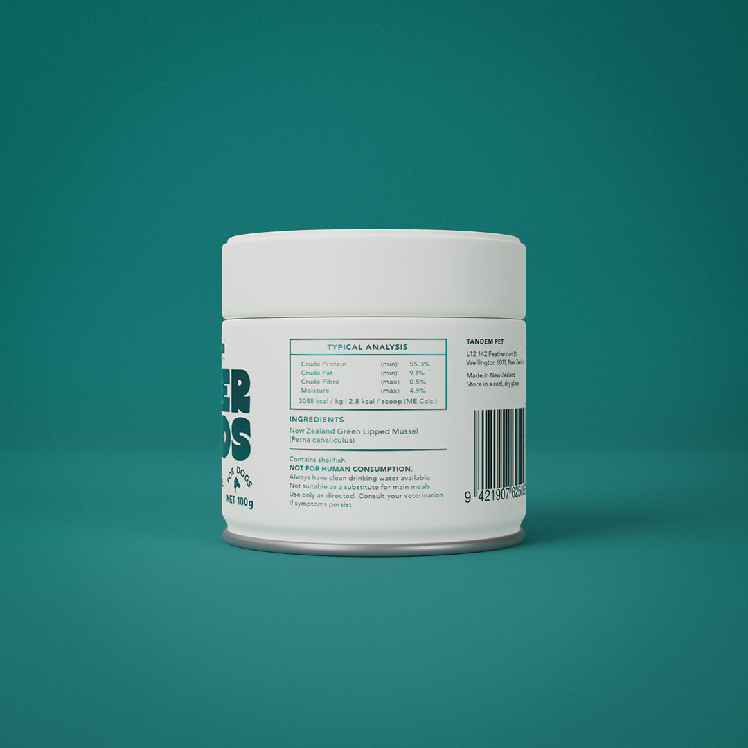 Tandem Super Foods – New Zealand Green Lipped Mussel Powder for Cats & Dogs
