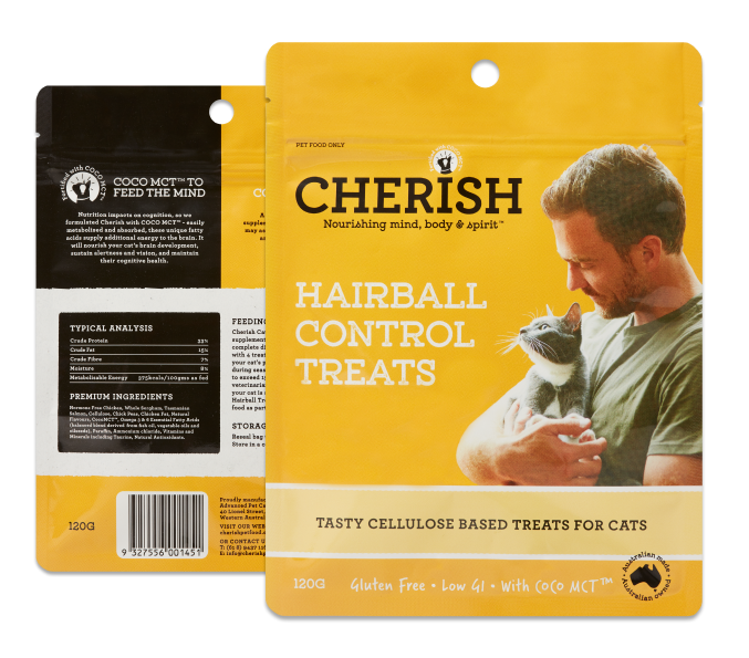 Cherish – Tasty Hairball Control Treats for Cats 120g