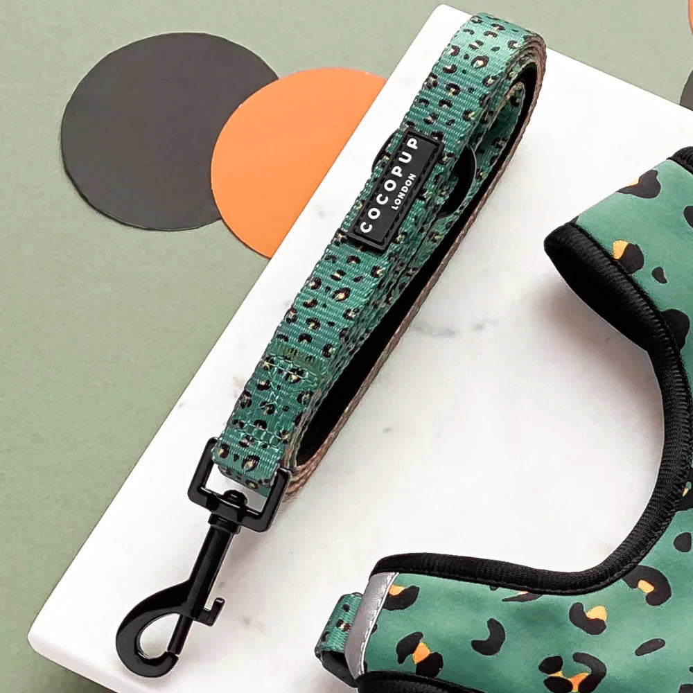 Cocopup London – Dog Lead with Neoprene Handle – Khaki Leopard