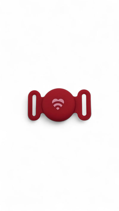 Lovefone Silicone "Find My" Apple AirTag Holder for Pet Collars - Red