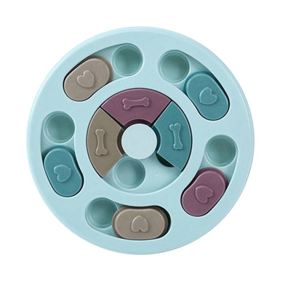 Fun Puzzle Feeder for Mental Enrichment While Dining! (Blue)