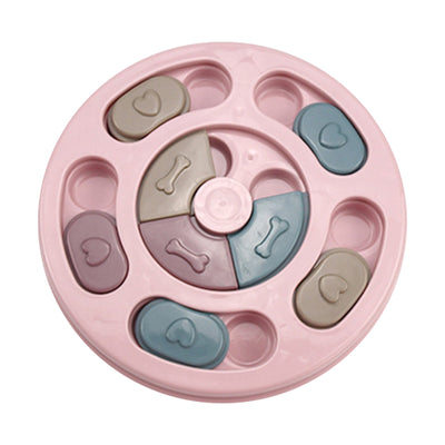 Fun Puzzle Feeder for Mental Enrichment While Dining! (Pink)
