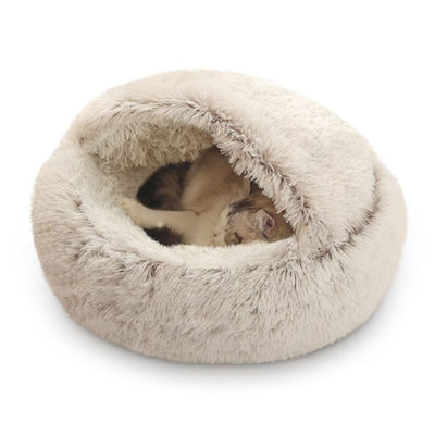 Plush Hooded Cocoon - Calming & Comforting - 40cm - Coffee