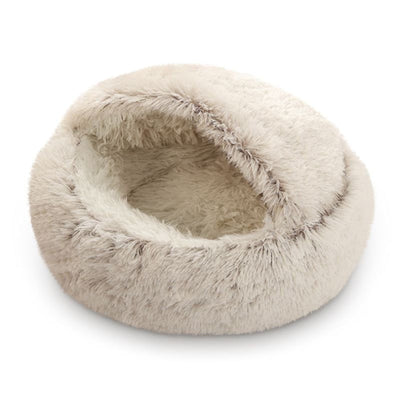 Plush Hooded Cocoon - Calming & Comforting - 40cm - Coffee