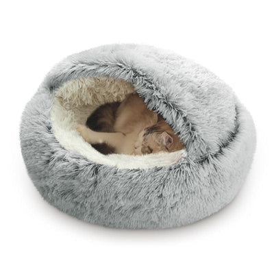 Plush Hooded Cocoon - Calming & Comforting - 40cm - Gray