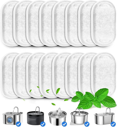 16 Pack Replacement Filters for Pet Water Fountain