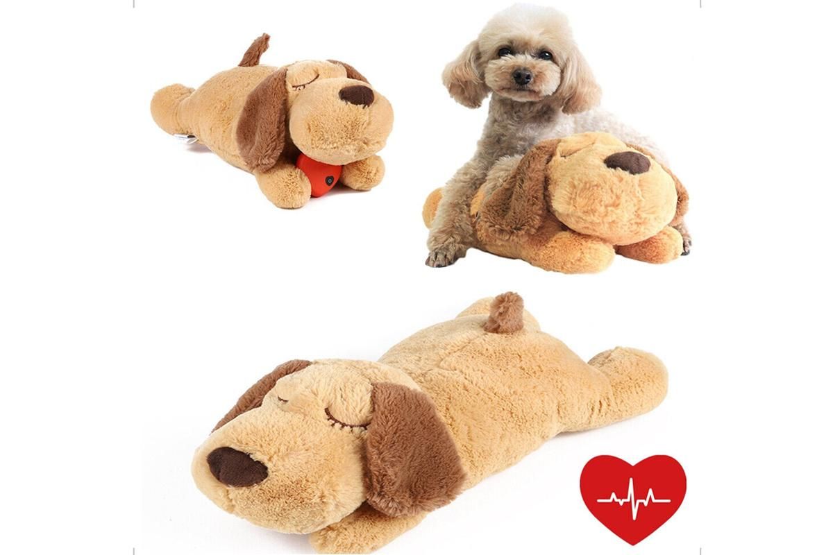 Puppy Plush Buddy Toy with Heartbeat - Great Anxiety Aid for Puppies and Adult Dogs