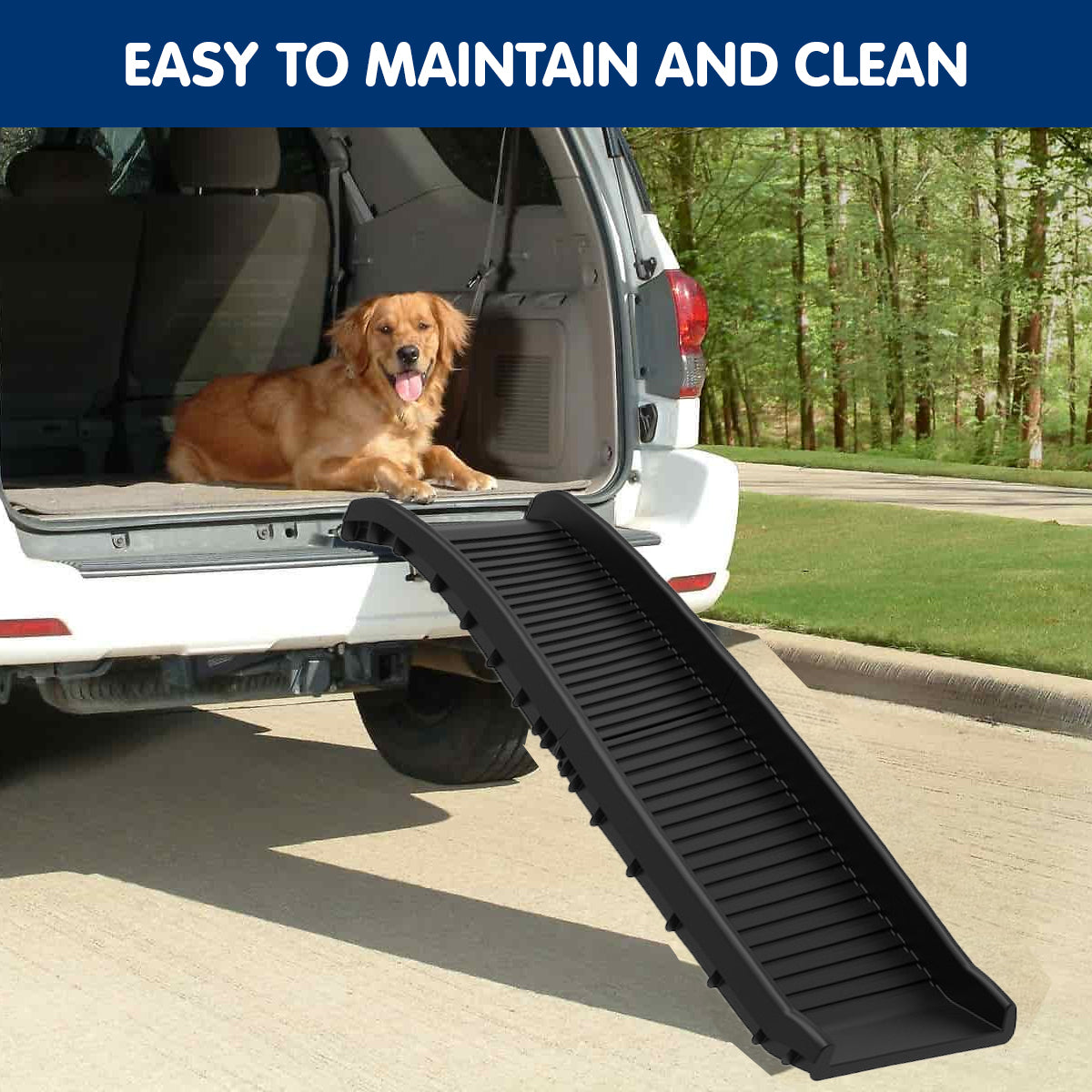 Furtastic Foldable Car Dog Ramp - Black