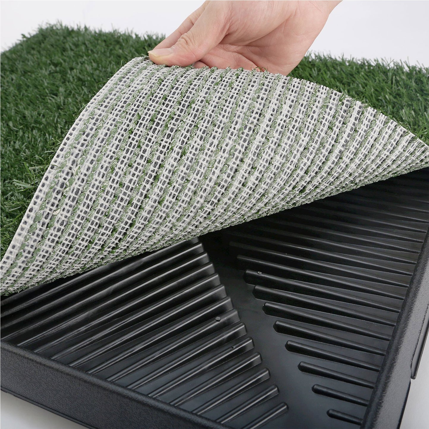 Paw Mate Durable PVC Toilet Tray with Grass Mat Included 63cm x 50cm