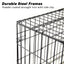 42" Foldable 2 Door Steel Dog Crate with Tray + Cushion Mat Bundle