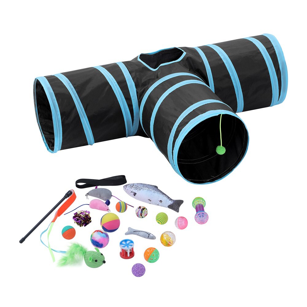 Tri-Tunnel Collapsible Stimulation Tent for Cats and Kittens
