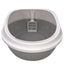 2X Medium Round Cat Litter Boxes with Scoop - Grey