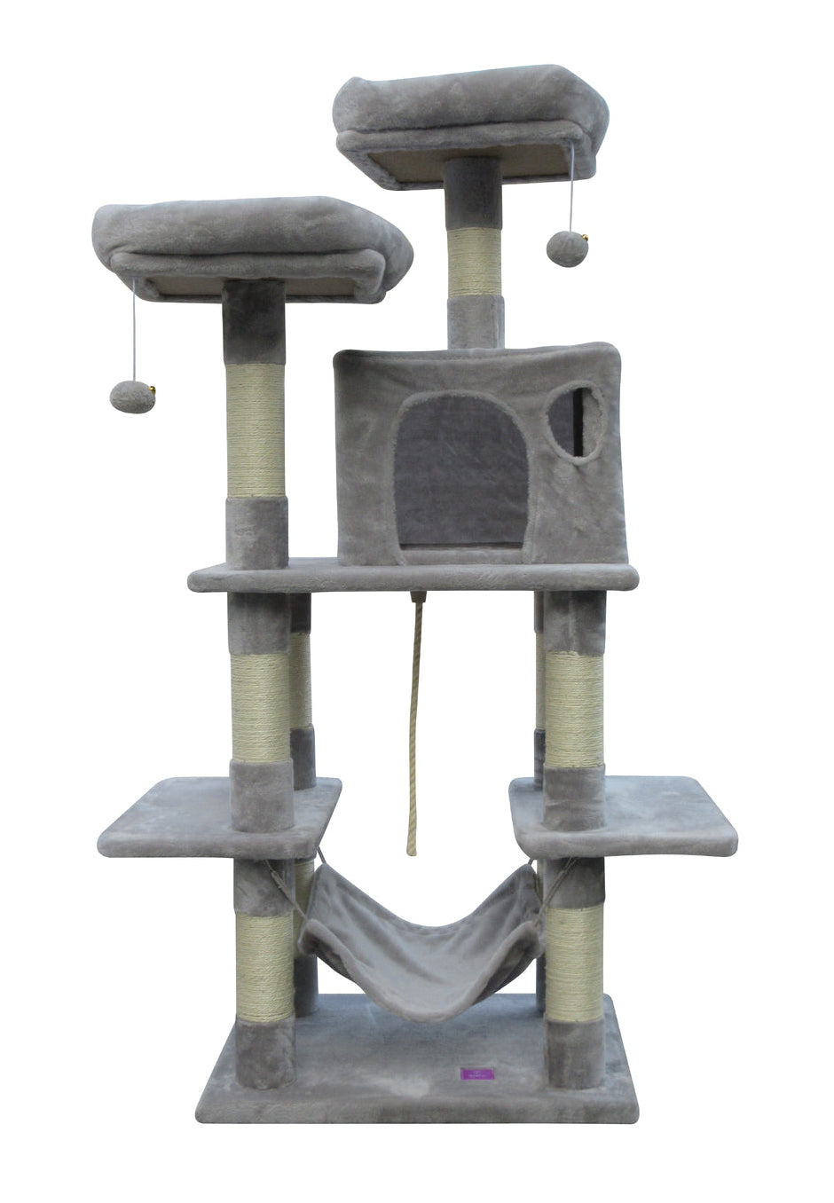 145cm Sturdy and Comfortable Cat Scratching Tree in Light Grey