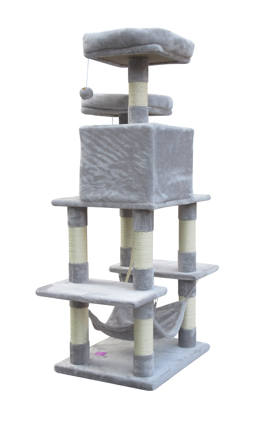 145cm Sturdy and Comfortable Cat Scratching Tree in Light Grey