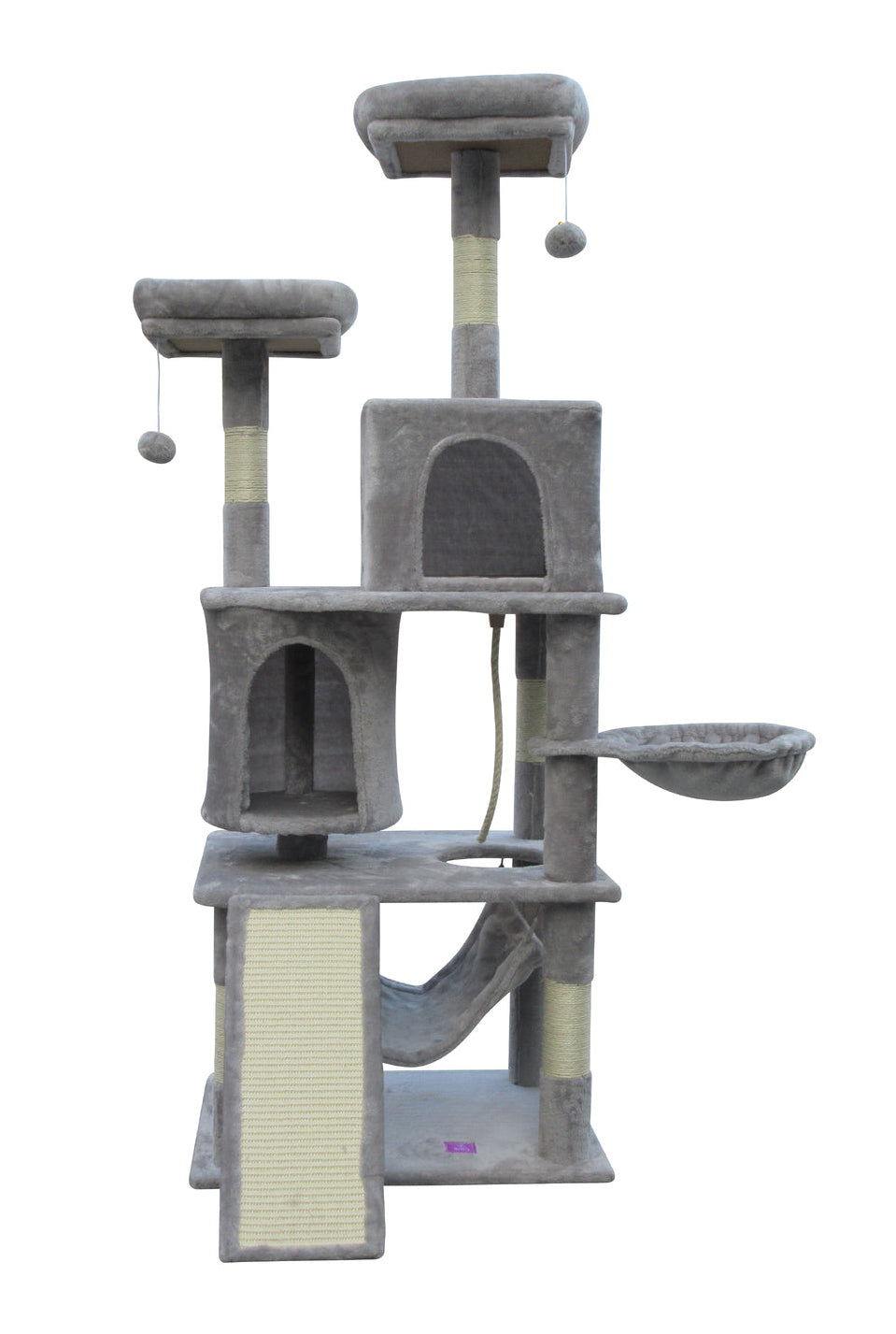 161cm Multilevel Cat Scratching Tree in Light Grey - Time to Delight Your Cat!