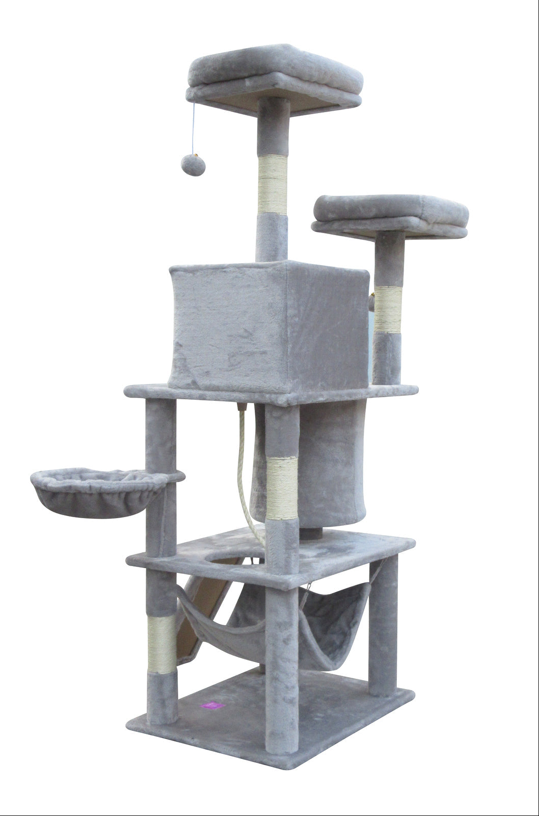 161cm Multilevel Cat Scratching Tree in Light Grey - Time to Delight Your Cat!