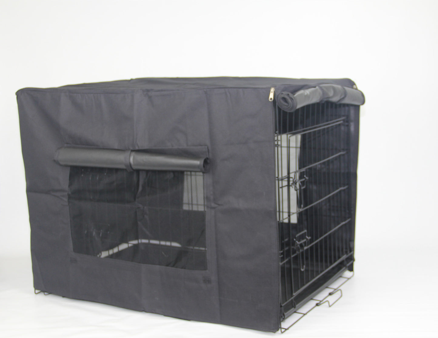 24" Portable & Foldable Steel Crate with 2 Easy Access Doors & Cover
