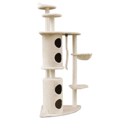 170cm XL Multi Level Cat Scratching Tree Tower in Beige