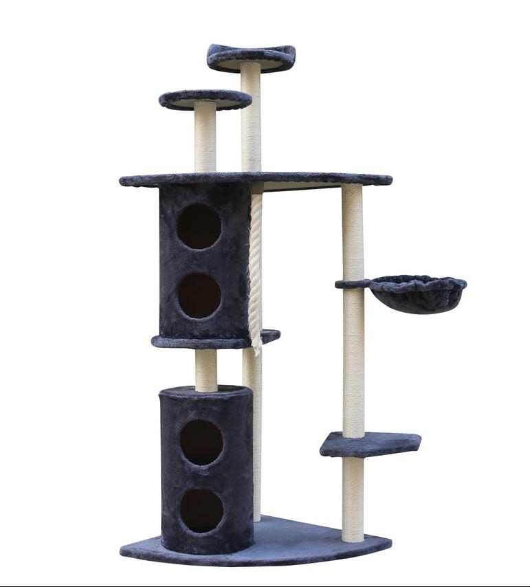 170cm XL Multi Level Cat Scratching Tree Tower in Grey