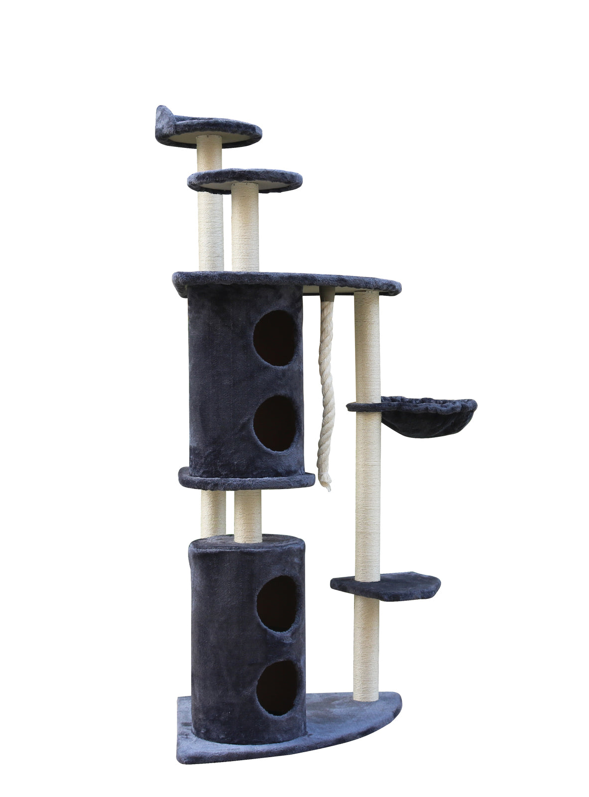 170cm XL Multi Level Cat Scratching Tree Tower in Grey