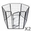x2 Heavy Duty Steel 100cm 6 Panel Playpens