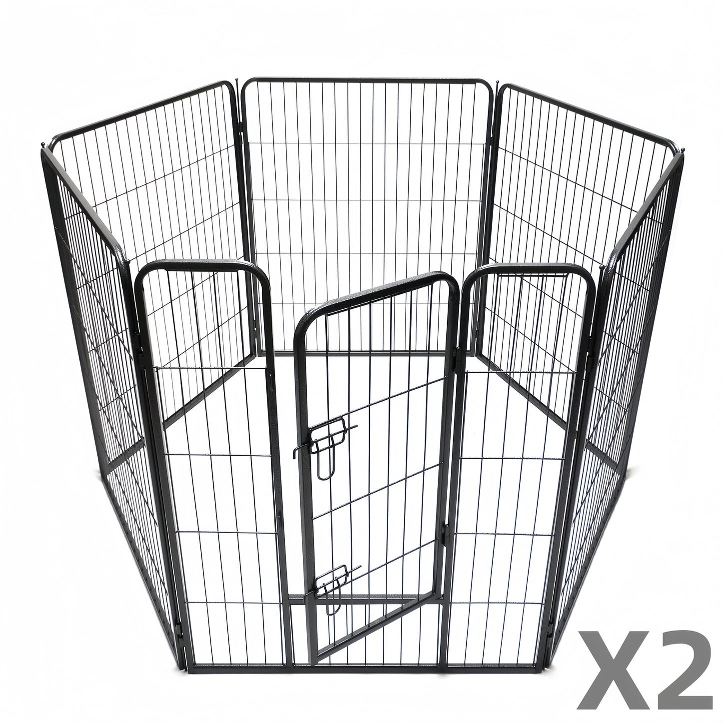 x2 Heavy Duty Steel 100cm 6 Panel Playpens