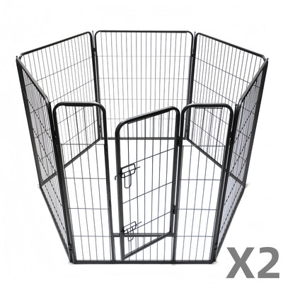 x2 Heavy Duty Steel 100cm 6 Panel Playpens