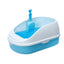 Medium Cat Litter Box with High Walls and Scoop - Blue