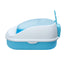 Medium Cat Litter Box with High Walls and Scoop - Blue