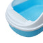 Medium Cat Litter Box with High Walls and Scoop - Blue