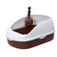 Medium Cat Litter Box with High Walls and Scoop - Brown