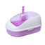 Medium Cat Litter Box with High Walls and Scoop - Purple