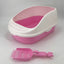 Large Cat Litter Box with High Walls and Scoop - Pink