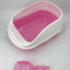 Large Cat Litter Box with High Walls and Scoop - Pink