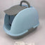 XL Hooded Cat Litter Box with Ventilation, Charcoal Filter and Scoop - Blue