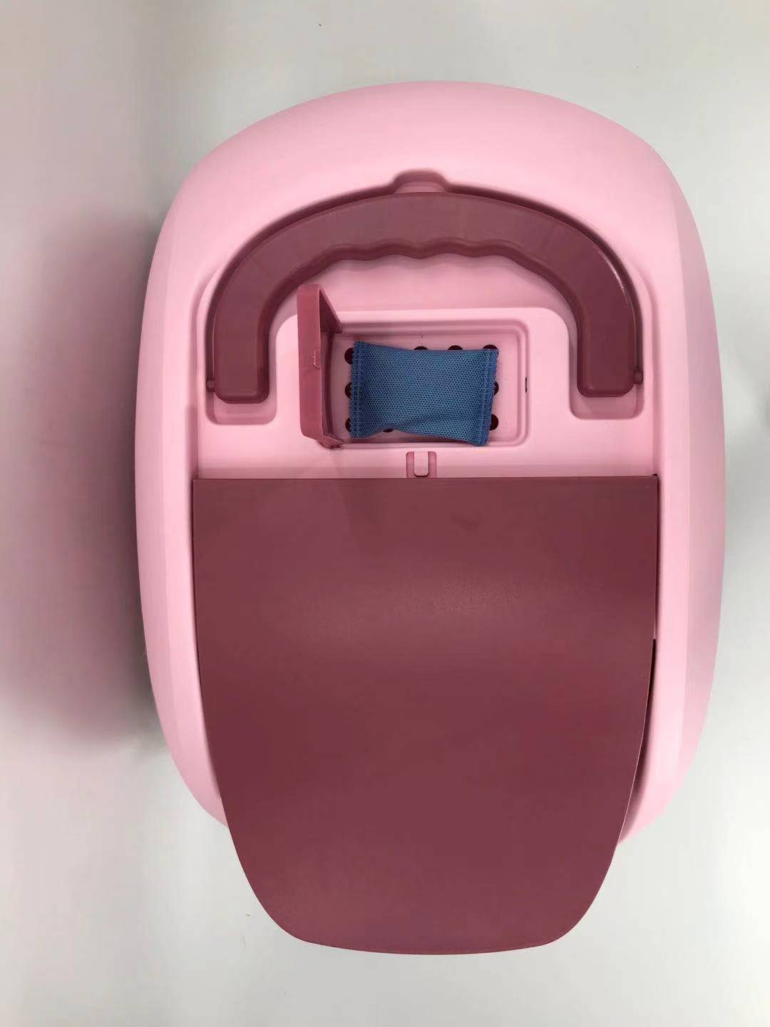 XL Hooded Cat Litter Box with Ventilation, Charcoal Filter and Scoop - Pink