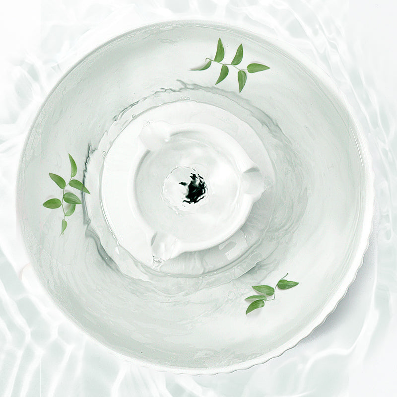 2.1L White Cupcake Style Electric Ceramic Water Fountain for Cats and Small Dogs