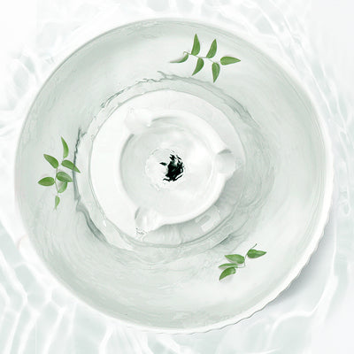 2.1L White Cupcake Style Electric Ceramic Water Fountain for Cats and Small Dogs