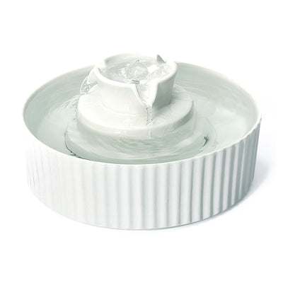 2.1L White Cupcake Style Electric Ceramic Water Fountain for Cats and Small Dogs