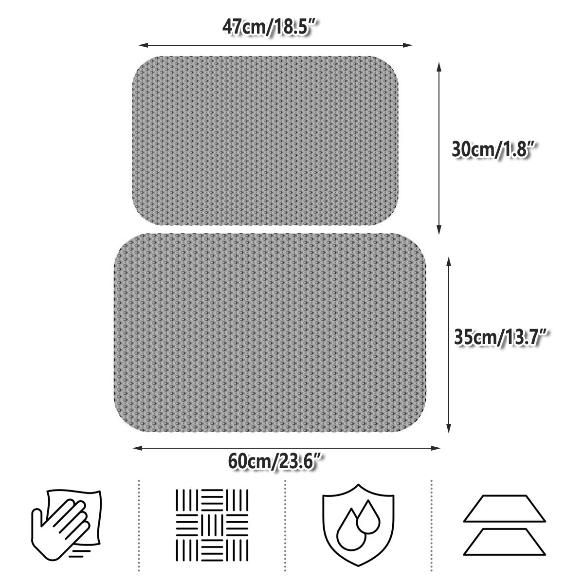 Washable and Waterproof Cat Litter Catchment Mat - 30x47cm