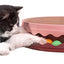 Compact Turntable Cat Scratcher with Circular Ball Track - Yellow