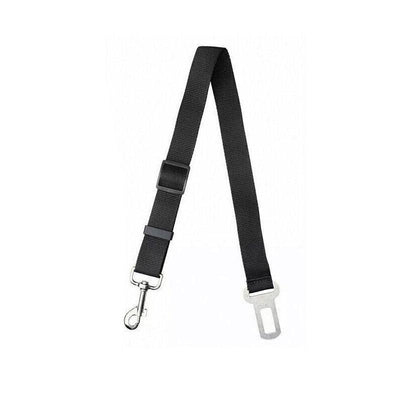Adjustable Pet Harness for Car Travel with Seat Belt Clip Attachment - Black