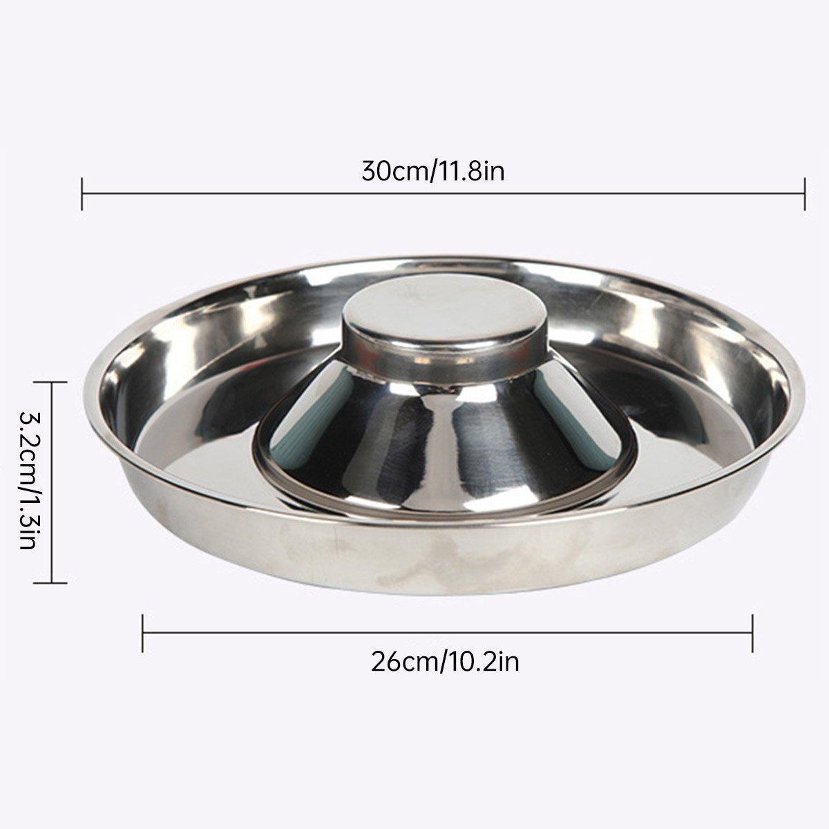 2 Pack Stainless Steel Pet Food Bowls - Non Slip (30cm)