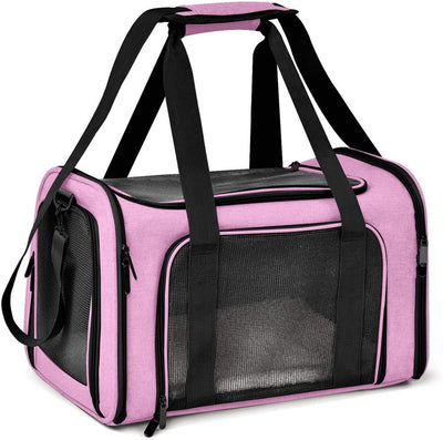 Large Portable Foldable Pet Carrier in Pink - Durable, Stylish and Convenient