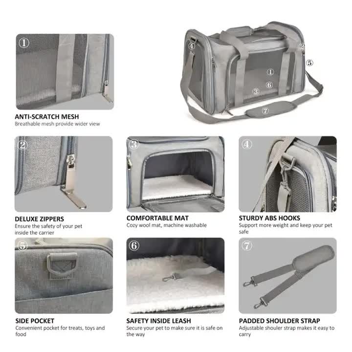 Large Portable Foldable Pet Carrier in Pink - Durable, Stylish and Convenient